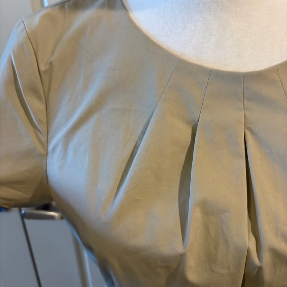Brooks Brothers 346 Khaki Belted A Line Career Wear MIDI Dress Size 12 - Picture 2 of 9